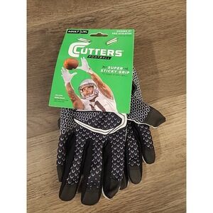 Cutters Football Game Day Receiver Gloves Black Adult  L/XL